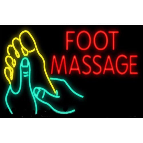 Foot Massage Custom Handmade Real Glass Tube Health Exercise Store Club Advertise Decoration Display Sign Neon Light 24"X20"