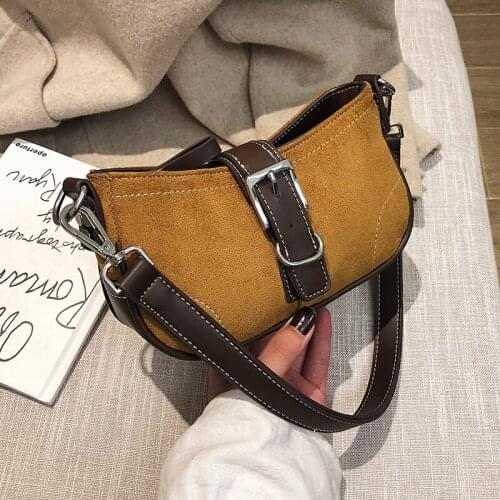 Retro Frosted Women PU Leather Messenger Handbags Casual Shoulder Bags for women 2021 Trendy Vintage canvas Subaxillary Bag Q4