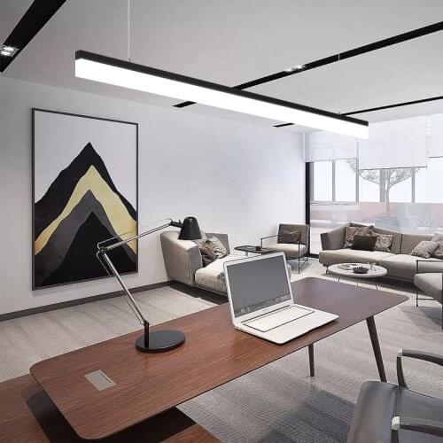 Minimalist Designer Long Pendant Lamp Restaurant Dining Room office hanging lights Modern LED Strip Hanging Lamp fixtures