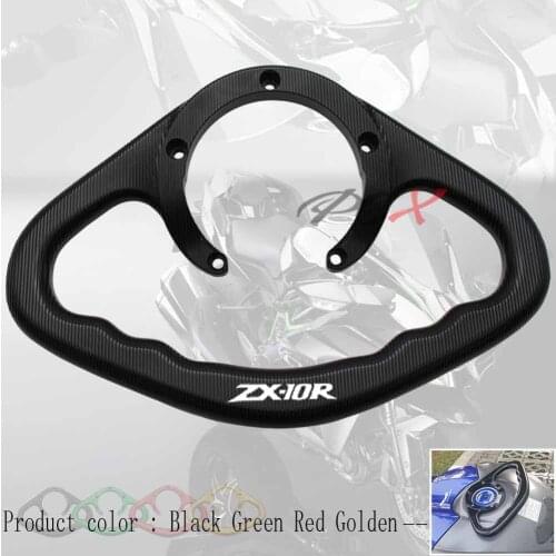 Motorcycle Accessories CNC Passenger Handgrips Hand Grip Tank Grab Bar Handles Armrest Black For KAWASAKI ZX-10R 2004-2012