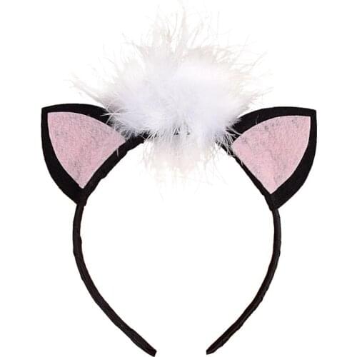 New Cat Costume Headband for Kids Baby Birthday Party Hair Accessories Girls Cat Ears Felt Headbands Girls Halloween Costume