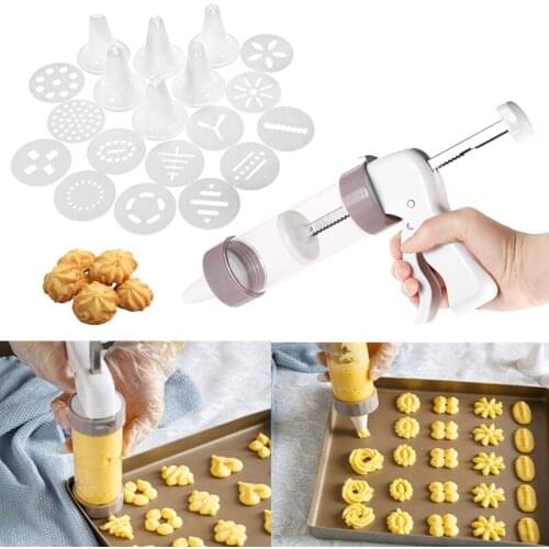 Cookie Press Gun Kit DIY Biscuit Maker and Cake Icing Decoration Cookie Mold Dessert Decoration Tools Kitchen Baking Accessories