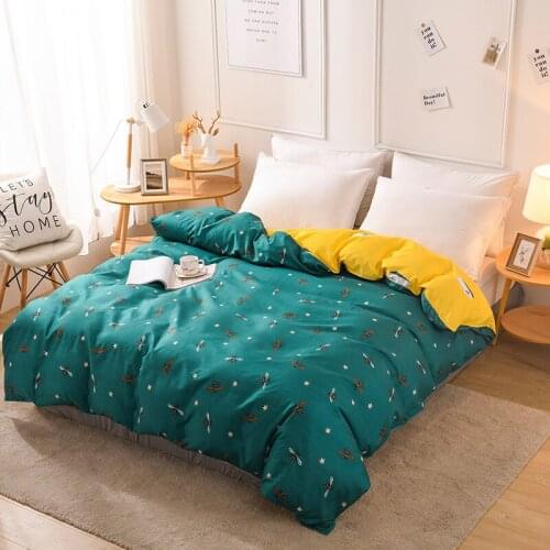 Brand Honeybee Printed Green Duvet Cover Quilt Cover Comforter Case 150x200cm 180x220cm 200x230cm 220x240cm Size Home Textile