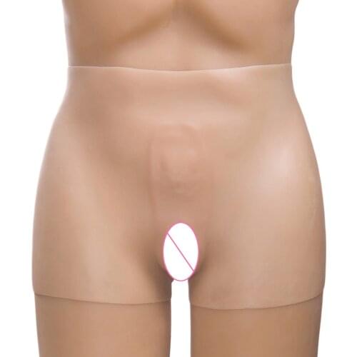Full Silicone Fake Vagina For Crossdresser Shemal Silicone Bodysuit Panty Has Holes Can Be Inserted Urinary Hairs Underwear