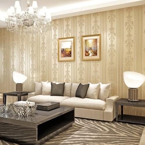 Beibehang warm simple plain non woven wallpaper for living room bedroom Jane papel de parede 3D vertical stripes wall paper roll