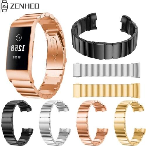 Watch Band for Fitbit Charge 3 Bands Replacement Metal Wrist Strap Rhinestone Bracelet Watchband for Fitbit Charge3