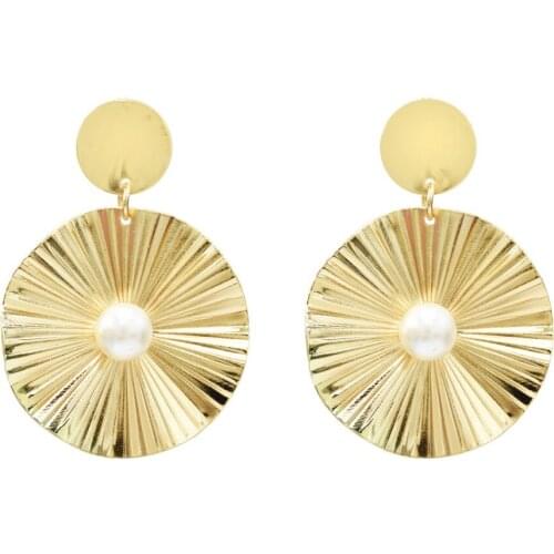 New Girl Elegant Brincos Gold Metal Pearl Dangle Drop Earrings for Women Bridal Wedding Party Jewelry Gift oorbellen