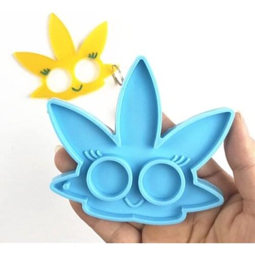 Tree Leaf Keychain Epoxy Resin Mold DIY Crafts Decoration Casting Tool Jewelry Pendants Silicone Mould