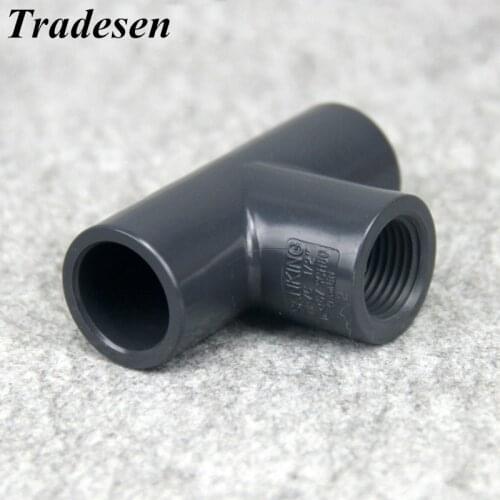 ANSI 1pc 21.34~60.32mm To 1/2"~2" Hi-Quality UPVC Tee Connectors Aquarium Fish Tank Adapter Garden Irrigation Water Pipe Joints