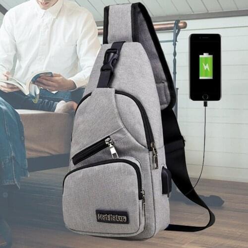 GABWE Male Shoulder Bags USB Charging Crossbody Bags Men Anti-Theft Chest Bag School Summer Short Trip Messengers Bag DROPSHIP