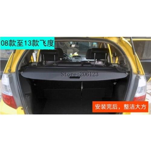 Car Rear Trunk Security Shield Cargo Cover For Honda FIT JAZZ 2008 2009 2010 2011 2012 2013 Black Auto Accessories