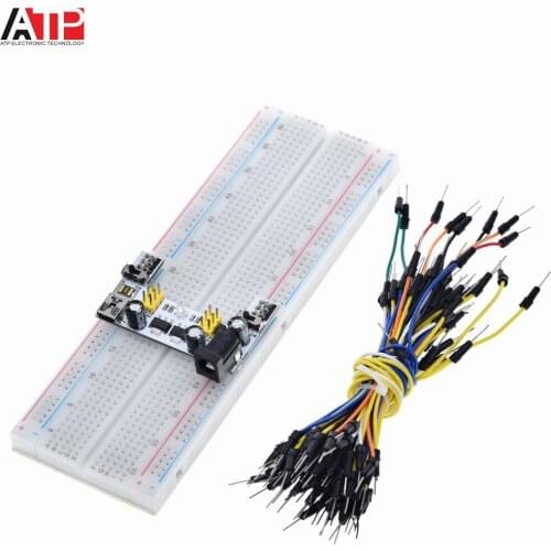 Great IT MB102 Breadboard Power Module+MB-102 830 Points Solderless Prototype Bread Board kit +65 Flexible Jumper Wires