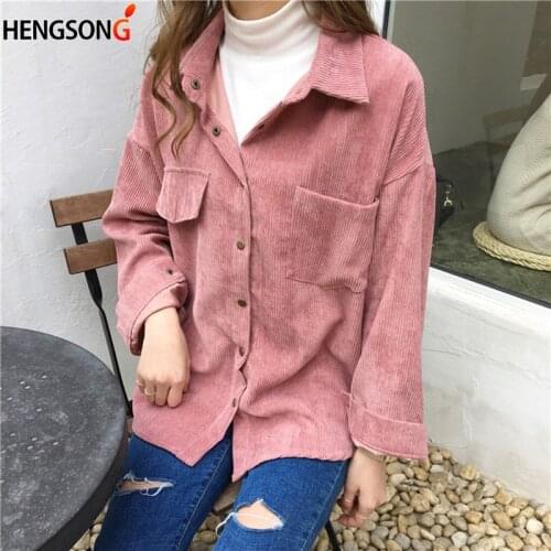 Autumn New Loose Solid Korean Shirts Women Long Sleeves Velvet Blouse Tops Female Coat With Button Outerwear