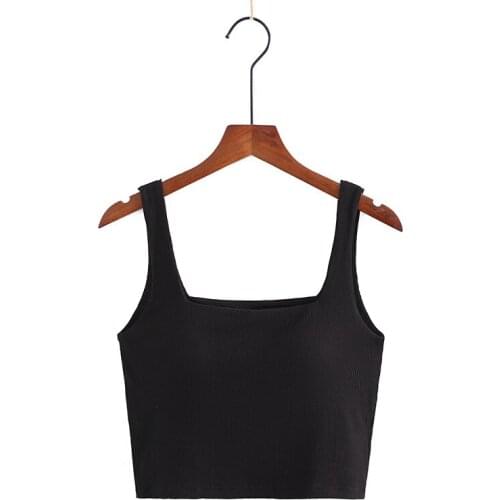 Vest square collar modal line with bra pad bra cup integrated wireless outer wear net red bottoming shirt