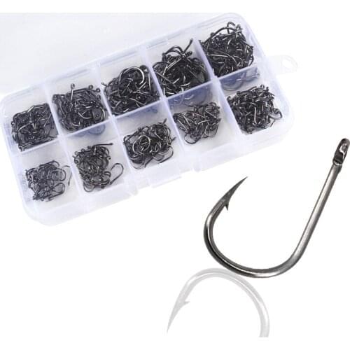 100-1000 Pcs Fishhooks Size 3#-12# Series In Fly Fishing Steel Hook 45 Degrees Angle Hook Sharp Hook Tip Fishing Tackle