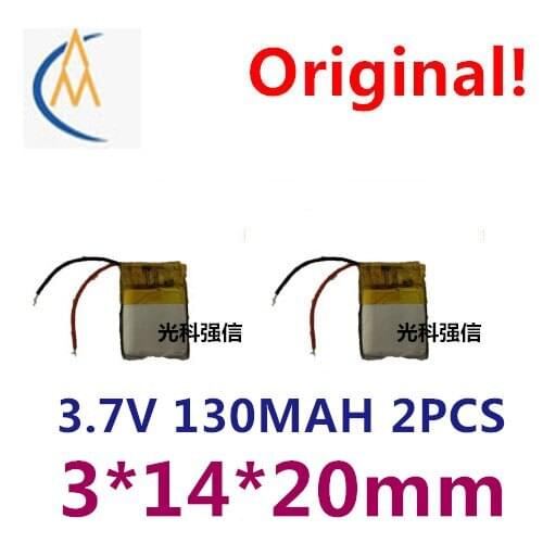 2PCS Full capacity 3.7V polymer lithium battery 301420 130mah MP3 Bluetooth headset toy small object with protection