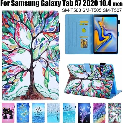 2020 Funda Tablet Tablets for Samsung Galaxy Tab A7 Case SM-T500 SM-T505 Smart Stand Cover for Samsung A7 10.4''Case