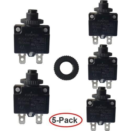 5 sets Kuoyuh 88 series 4A plastic nut resettable thermal motor protection circuit breaker