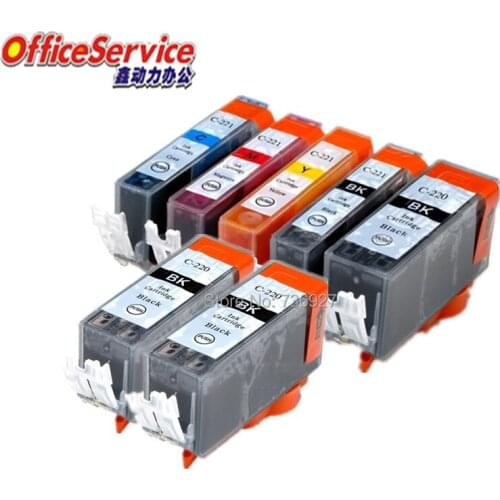 7X Compatible ink Cartridge PGI 220 PGI220 PGI-220 CLI-221 For Canon PIXMA MP540 MP550 MP558 MP560 MP568 MP620 MP996 printer
