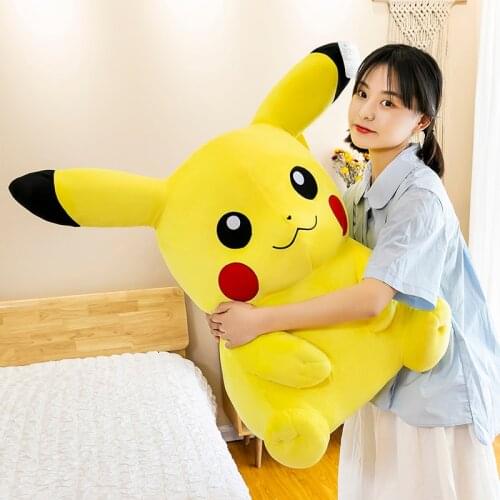 Big Size Pikachu Pokemon Bulbasaur Psyduck Charmander Squirtle Plush Doll Pillow Peluche Stuffed Toy Kawaii Soft Baby Gift