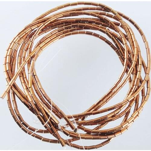 5 Strands Ancient Copper Hematite 2x4mm Column Tube Spacer Loose Beads Strand Accessories Fit DIY Rings Bracelet Pendant QL3001