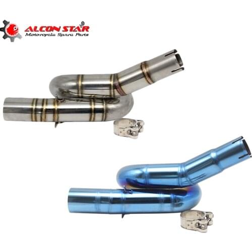 Alconstar- 50.8mm Motorcycle Exhaust Middle Pipe Escape Moto For Benelli BJ300GS BN300 Motorbike Muffler Exhaust Mid Link Pipe