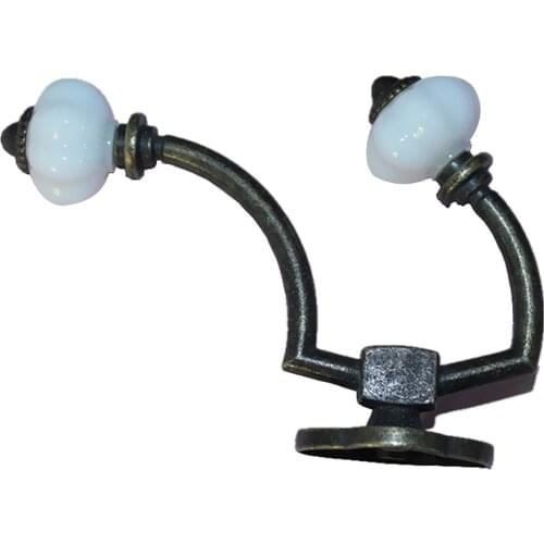 Imitation Ceramic Double Heads Coat Towel Robe Door Wall Closet Hook Hanger