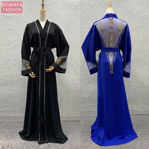 Eid Ramadan Kaftan Dubai Arabic Abaya Kimono Cardigan Hijab Muslim Dress Turkish Islam Clothing African Dresses For Women Niqab