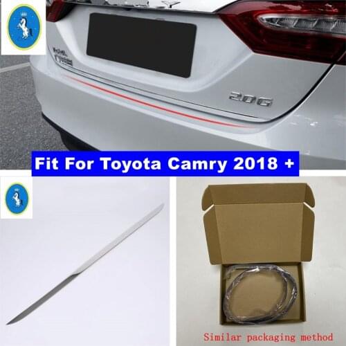 Yimaautotrims Rear Trunk Lid Cover Tailgate Trim Door Handle Boot Cover Trim Fit For Toyota Camry 2018 - 2020 Auto Accessory
