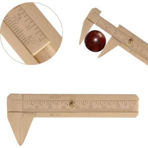 Mini Brass Sliding Gauge Vernier Bead Jewelry Caliper Double Scale 80mm / 3.25in