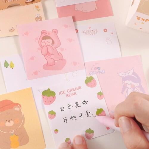 Creative Milk Carton Removable Memo Pad Set Cute Mini Hand Book Student Portable Notebook Kawaii School Supplies
