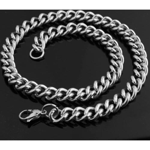 New Arrive 11mm Stainless Steel Silver Color Cuban Curb Link Chain Mens Womens Necklace Or Bracelet Wholesale Jewelry 7-40inch