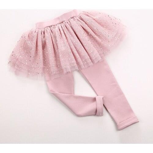 New Arrival Mesh Ruffle Girls Skirt Pants Hot Korean Elastic Waist Skinny Solid Baby Kids Autumn Leggings Pantalones Wholesale