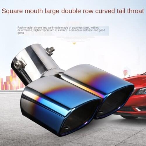 It Is Suitable For Roast Blue 63 Square Double Row Bent One Outlet Two Exhaust Pipe Stainless Steel One Outlet Two Muffler