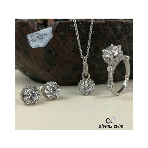 Swarovski Silver Set With Stone