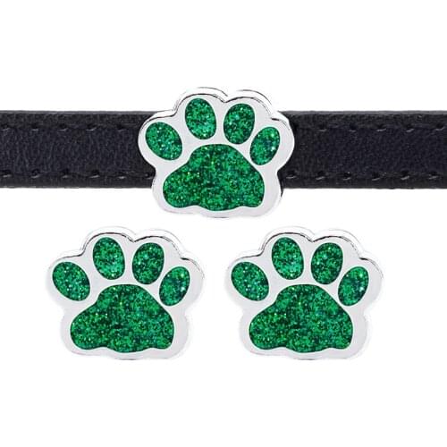 Mix Color Crystal Dog Claw Slider Charms Fit Pet Collar DIY Wristband & Bracelet Accessory Making