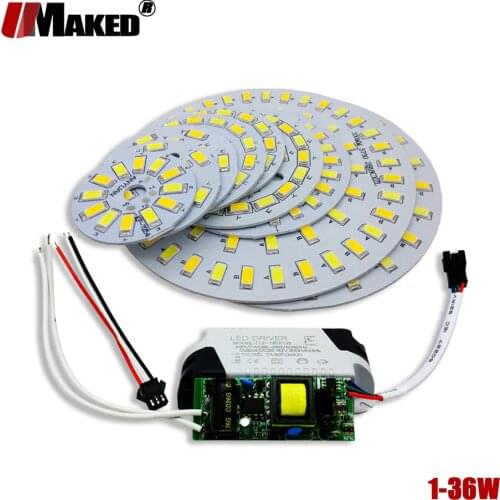 1Set LED PCB+Dimmable Driver SMD 5730 lights source lamp panel 3W 5W 7W 9W 12W 15W 18W Aluminum plate for led bulb downlight diy