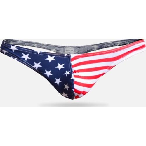 Briefs Mens Underwear Thongs American Flag Sexy Striped Briefs Shorts Bulge Pouch Comfortable Underpants For Men Briefs Thong