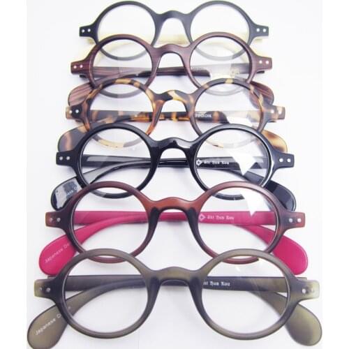 Agstum Vintage Round Shiny Black Leopard Tea Green Eyeglass Frame Spectacles Eyewear