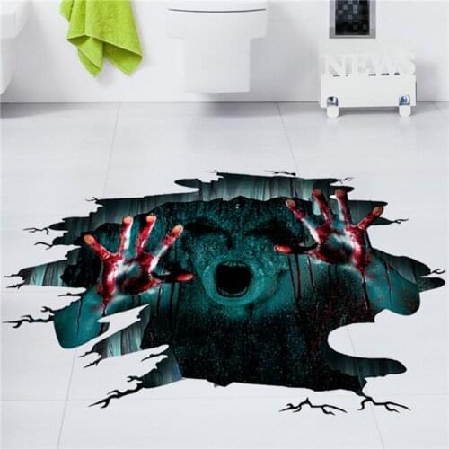 High Qualirty Halloween Screaming Ghost Floor Stickers Removable Horror Scary Mural Wall Decals