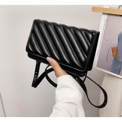 Female Simple All-match Crossbody Bags Brand Design Shoulder Bags Woman Small Square Bag Luxury Textured Purse Fashion Handbag