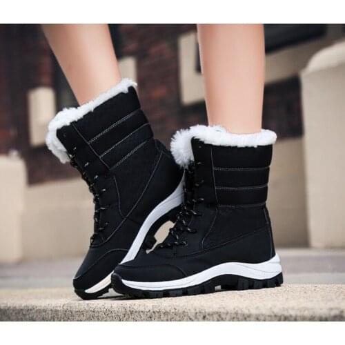 SKLFGXZY women snow boots winter keep warm snow boots women boots Warm waterproof shoes size 35- 42