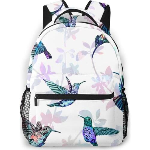 Backpack Women Shoulder Bag For Teenage Girls Tropical Exotic Hummingbird Bagpack Female Ladies School Backpack