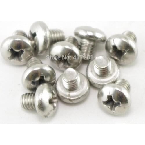 Low price 1 piece Metric M5*6mm Stainless steel Cross Recessed Pan Head Screws Fasteners