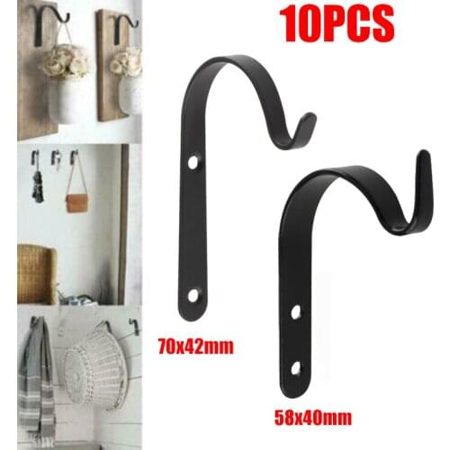 10PCS Iron Arc Hook Storage Wall Hook for Planter Flower Pot Hanger Bird Feeder Lantern Holder Clothes Bedroom Organizer Hook
