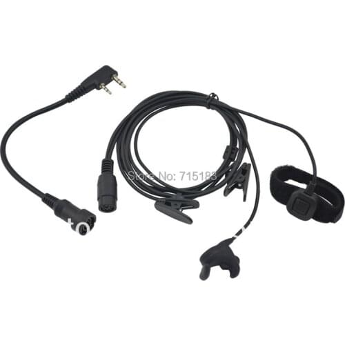 2-wired PRO Ear vibration Ear Bone w/cable control Finger PTT & MIC for Baofeng kenwood Wouxun Quansheng Weierwei HYT Puxing