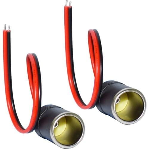 Car Charger Power Cigarette Lighter Female Socket Cable Plug Adapter 12V 10a Female Car Cigar Cigarette Lighter Socket 2 pcs