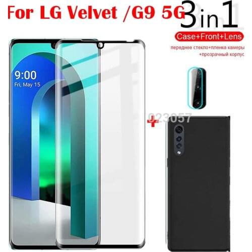 3-in-1 Case Glass For LG Velvet 5G Screen Protector Glass Full Protection on For LG Velvet 5G Camera Lens Glass