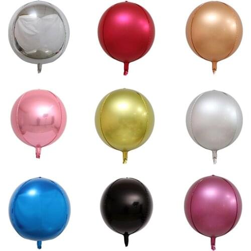 4D Round Pearlescent Aluminum Film Helium Balloon Birthday Party Decoration Wedding Baby Shower Valentines Day