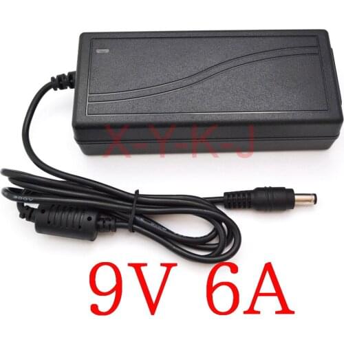 50PCS High quality IC solutions AC 100V-240V DC 9V 6A Switch power supply, 54W LED adapter, DC 5.5*2.1-2.5mm +Free shipping